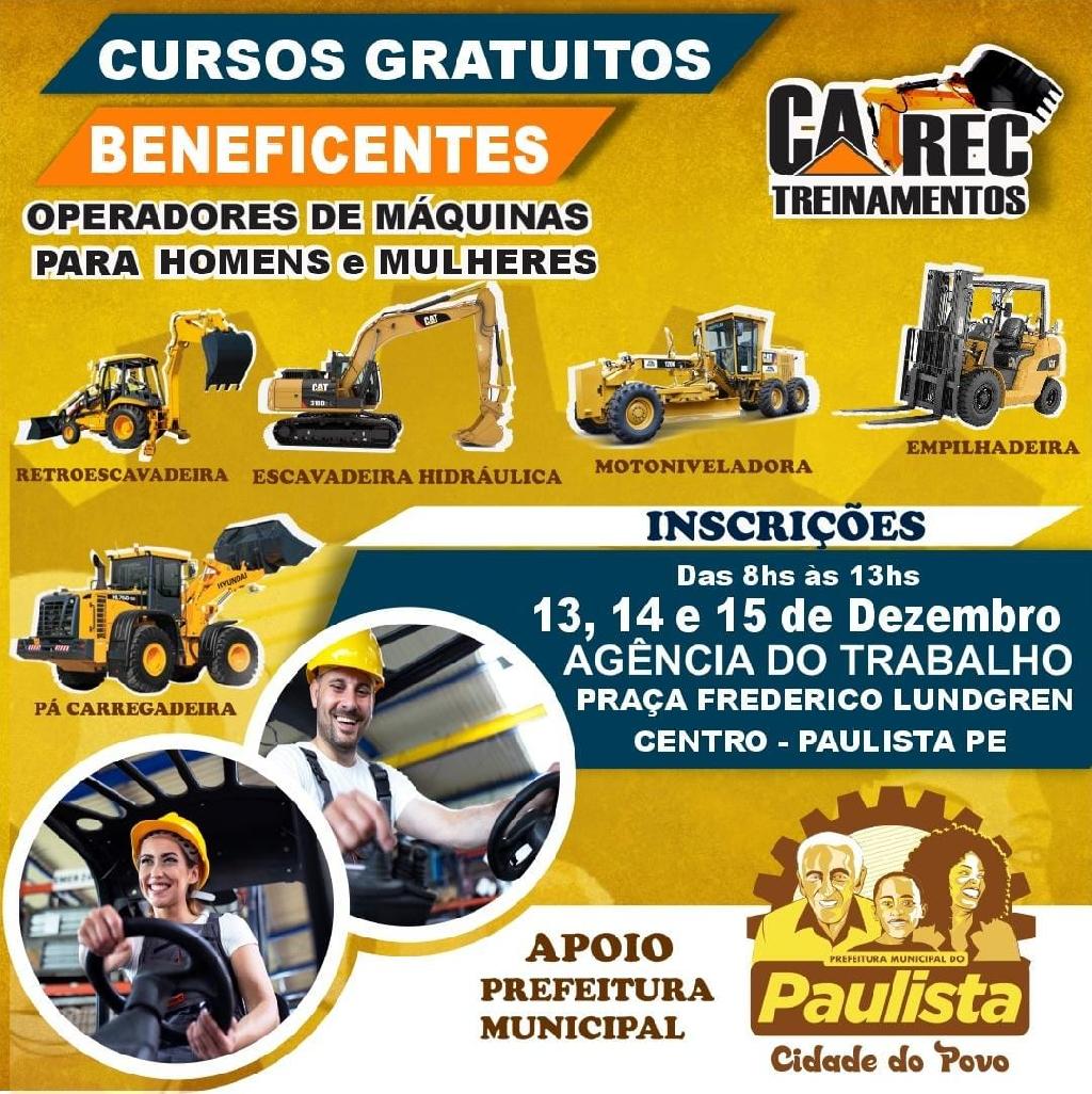 Inscrições para o Curso de Operador de Máquinas Pesadas estão abertas!